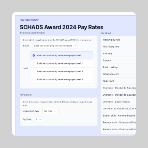 SCHADS award 2024 pay rate viewer